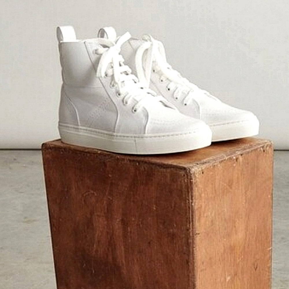 Thakoon high top white cotton canvas sneakers